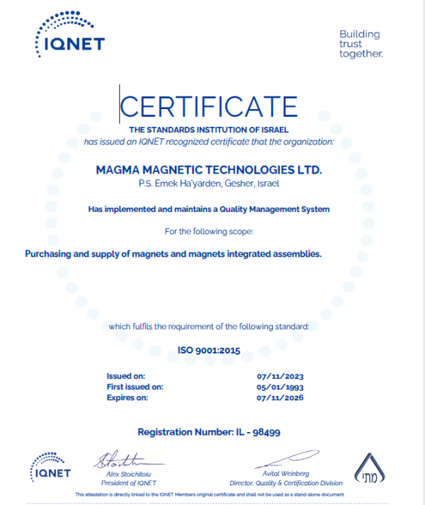 Magma English Iso Certificate Magma Magnetic Technologies